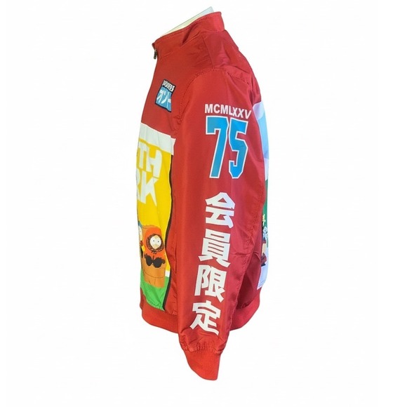 Members Only South Park Mens Red Windbreaker Jacket MN019417 L New - Picture 4 of 8
